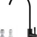 Drinking Water Faucet for Kitchen Sink SUS304 Stainless Steel Water Filter Faucet RO Reverse Osmosis Filtration Bar Sink Matte Black, WF1-BK