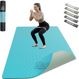 HAPBEAR Large Yoga Mat - 72"x36"x6mm (1/4 inch), Extra Wide Non-Slip Exercise Mat for Home Workout, Yoga, Pilates & Stretching, Durable, Includes Carry Bag