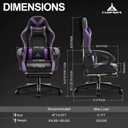 Gaming Chair,Ergonomic Massage Computer Office Desk Chair with Footrest,Pocket Spring Cushion,Reclining Leather Adjustable Gamer Chair with Headrest and Lumbar Support,Purple, Large