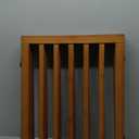 Freestanding Pet Gate Foldable 4 Panel Dog Gate Walnut Dog Gates for Stair Doorways House Indoor (2 Support Feet Included)