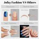 3 x Press on Nails Short Square, Jofay Fashion Blue Cat Eye Press on Nails, Soft Gel Fake Nails, Reusable & Natural Acrylic False Nails, Stick on Nails for Women Girls Gift, Glue on Nails Kit 32 Pcs