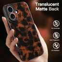 Phone Case for iPhone 16 Case Lightweight Tortoiseshell TPU Slim Phone Cover for Women Girls Grily Brown Shockproof Phone Cover for iPhone 16, Tortoise Print