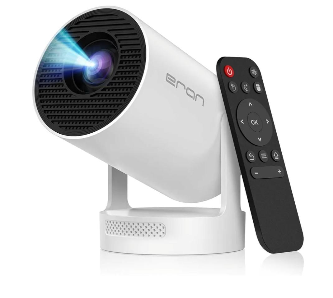 [Electric Focus]Mini Portable Projector with 4K Support, Bluetooth 5.4 WIFI6, 5watt Sound Base Speaker, 260 ANSI, Android 11, 210° Rotation, Auto Keystone Correction Video Projector HY300 PLUS