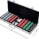 Poker Chip Set - 11.5g Poker Set with Cards, Buttons, Carrying Case, and 500 Chips for Texas Hold'em and Blackjack Games by Trademark Poker, 22 X 8 X 2.5