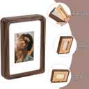 Wooden Small Picture Frames 3.5x5 inch, with Mat to fit Photo 5x7cm, Natural Walnut Wood 5x3.5 inch Photo Frames, Home Decor Tabletop Mini Photo Picture Frame (Walnut)