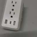 Three Sided Power Strip - Wall Outlet Multi Extender with Night Light,6 AC Outlets, 3 USB Ports (1 USB-C), 1500J Surge Protector