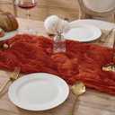 2 x 3 Pack Terracotta Cheesecloth Table Runners, 120 Inch 10Ft Orange Gauze Table Runner for Wedding Birthday Party Baby Shower Decorations