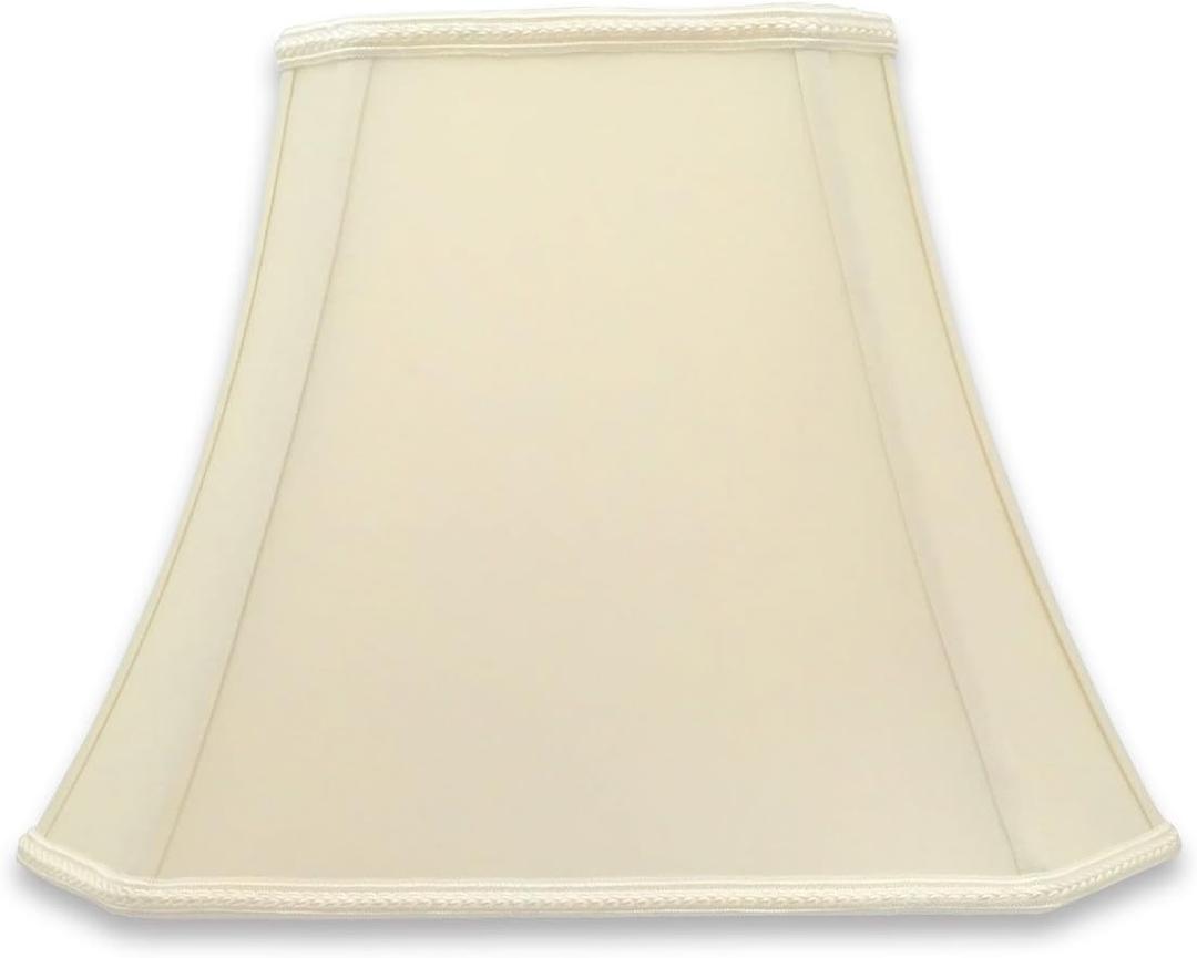 Royal Designs, Inc. DSO-68-16EG Rectangle Cut Corner Bell Designer Lamp Shade, (6.25x8) x (11x16) x 12, Eggshell