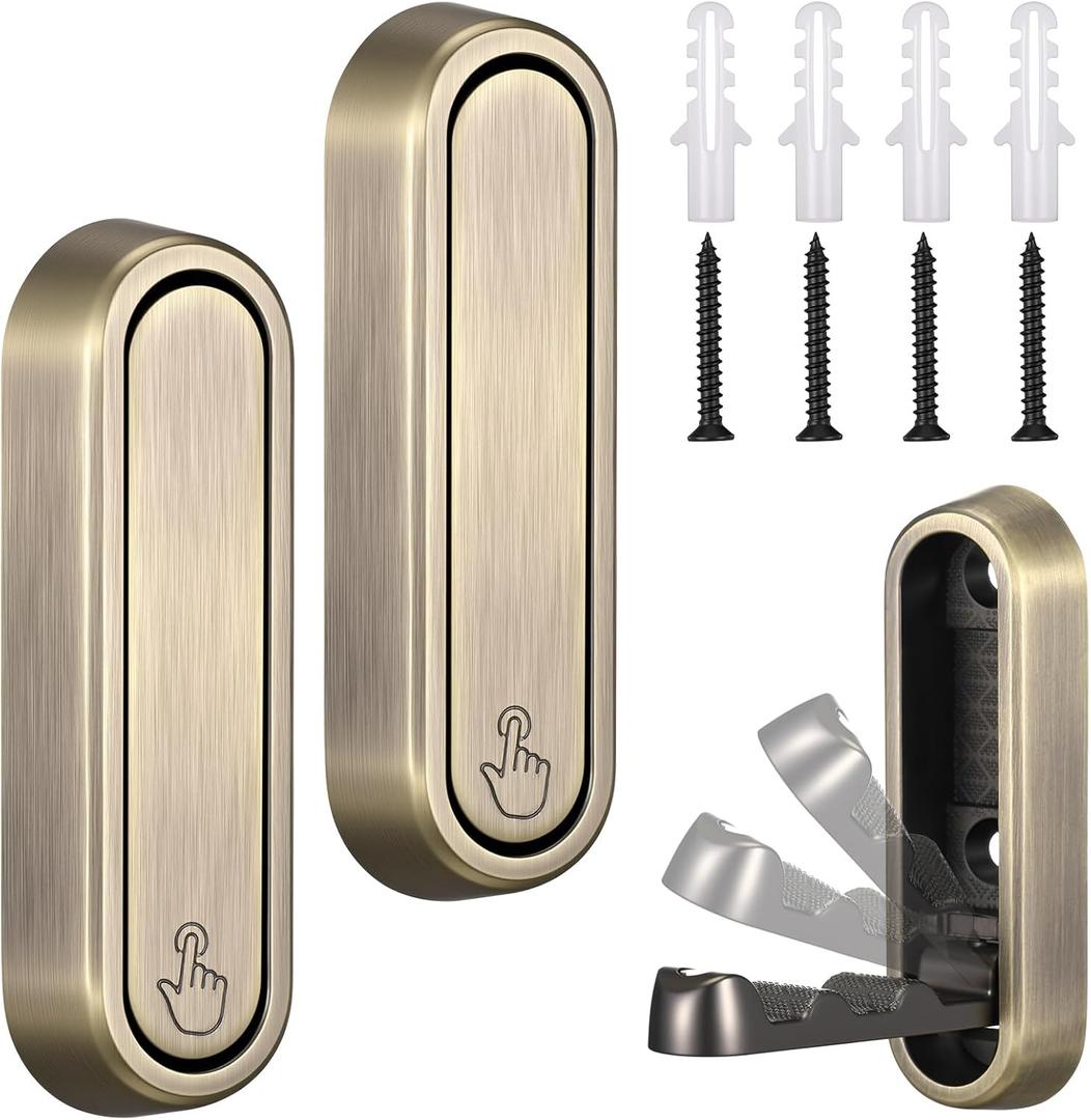 LEIFIDE 2 Pcs Antique Folding Wall Hooks 2.87 Inch Heavy Duty Foldable Coat Hooks Folding Hangers for Hanging Coat Towel Key Hat Bag Backpack