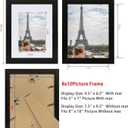 Hongkee 8x10 Picture Frame Set of 4, Made of Real Glass and Rustic Black Wooden Frame, 8 by 10 Photo for Wall or Tabletop - Display Picture 5x7 with Mat or 8x10 Without Mat