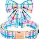 Unique style paws Easter Dog Collar with Bowtie Rabbit & Carrot Puppy Collar for Small Medium Large Boys Girls-XS