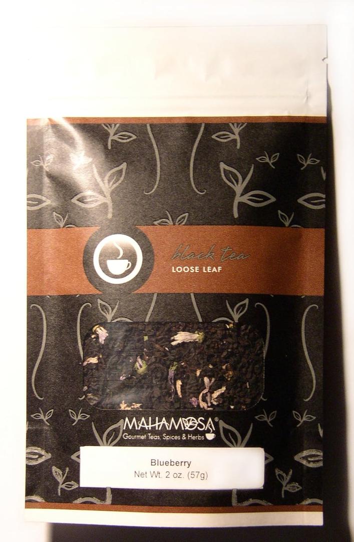 Mahamosa Flavored Black Tea Blend Loose Leaf (Looseleaf) - Blueberry Tea 2 oz, Best By: 