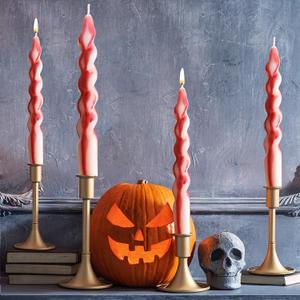 Zhengmy 4 Pcs Halloween Bleeding Candles White Vampire Tears Spiral Taper Candle Red Blood Drip Spooky Gothic 7 Inch Twisted Dinner Candlestick for Halloween Table Party Decor