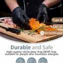 LANON Food Safe Disposable Nitrile Gloves, Latex-Free, Powder-Free, Silicone-Free, Textured Fingertips, Cooking, BlackSmall (Small (Pack of 100))