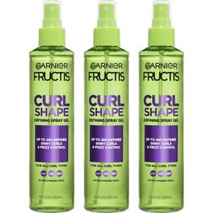 Garnier Fructis Style Curl Shape Defining Spray Gel for No Frizz, 8.5 Fl Oz, 3 Count