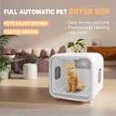 Automatic Pet Dryer Box for Cats and Small Dogs,Ultra Quiet Dog Hair Dryer 71L Capacity with Smart Temperature Control and 360 Drying(White-Standard)