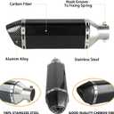 Exhaust Muffler Carbon Fiber 1.5-2"Inlet with Removable DB Killer for Street/Sport Motorcycles and Scooters with 38-51mm Diameter Exhaust Pipes