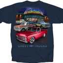 Joe Blow T's 1967 to 1972 Chevy Pickup Trucks T-Shirt 100% Cotton Preshrunk - Blue Dusk (X-Large)
