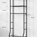 Kitsure Over Toilet Storage Rack - Metal Over Toilet Bathroom Organizer Shelf, Over the Toilet Storage Cabinet with Paper Holder and Hooks, Bathroom Cabinet for Laundry, Black, 3 Tiers (63.2" H)
