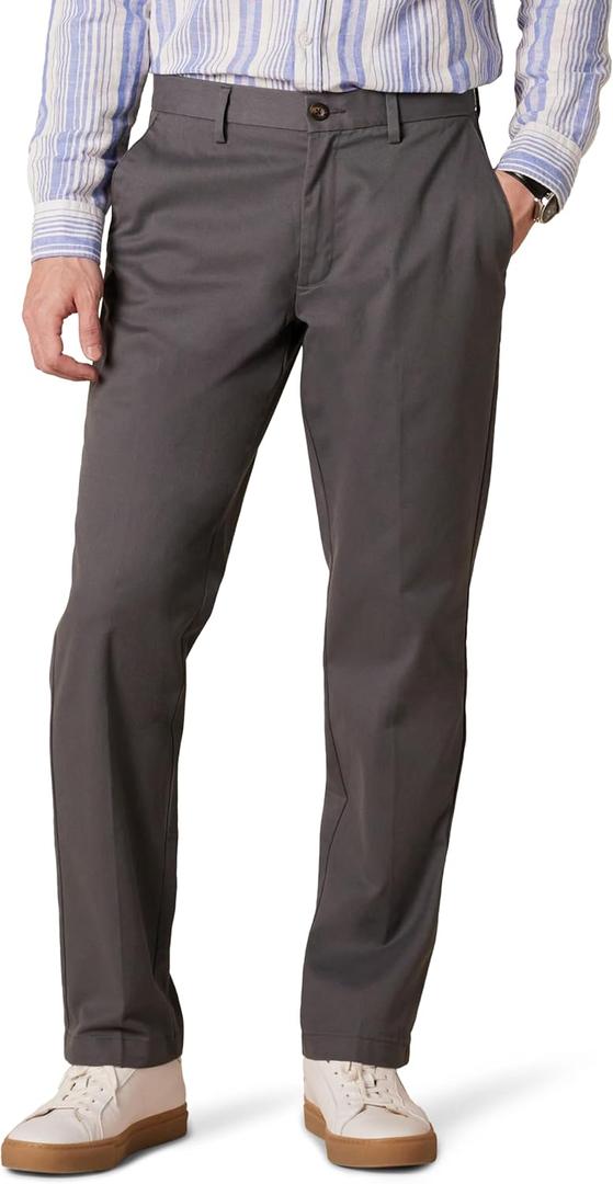 Amazon Essentials Men's Straight-Fit Wrinkle-Resistant Flat-Front Chino Pant (36W x 29L, Charcoal)