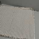 MIULEE Pack of 2 Black Pillow Covers 20x20 Inch Striped Farmhouse Couch Throw Pillow Covers with Fringe Chic Linen Decorative Cushion Covers for Sofa Living Room Bed Outdoor Home Decor