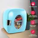Frigidaire Retro Mini Portable Compact Personal Fridge, 9 Liter Capacity Chills 12 Cans, 100% Freon-Free & Eco Friendly, Includes Plugs for Home Outlet & 12V Car Charger - Blue, standard
