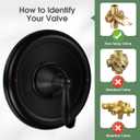 Shower Handle Replacement for Moen T2151BL Posi Temp Valve Traditional Shower Trim Kit,Matte Black