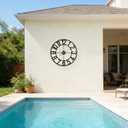 Outdoor Clock for Patio Waterproof, 24 In Extra Large Outdoor Wall Clock Battery Operated, Silent Non-Ticking Metal Oversized Clock for Pool, Porch, Backyard, Fence Black Vintage Farmhouse Decor