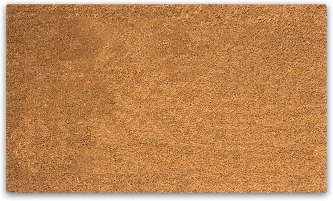 PLUS Haven Coco Coir Door Mat with Heavy Duty Backing, Natural Welcome Doormat, 17.5x30 for Entrance, Front Porch, Easy to Clean Entry Mat, Outdoor and Indoor Uses, Home Decor