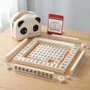 drizzle Travel Mini American Mahjong Set - 166 White Tiles Includes Jokers 0.8" White Melamine Material - with Racks Instructions and Panda Bag 2.20 Pounds