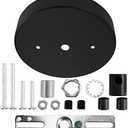 Sangle Sopffy Pendant Light Canopy Kit, 5 1/8 Inches Ceiling Lighting Canopy Kit with All Mounting Hardware Modern Chandelier Ceiling Plate Cover for Pendant Lighting Fixtures, Black (Black)