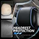 carleef 2PCS Upgrade Headrest Covers for Cars with Storage Pocket,Anti-Stain Leather Car Headrest Cover as Back Seat Organizer for Protection & Decoration,All Season Head Rest Cover for Car