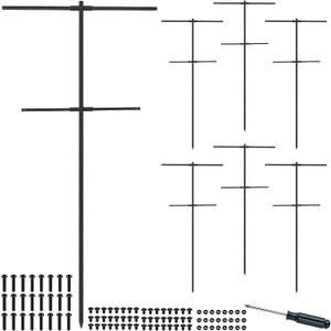 6 Pack Metal Detachable Raspberry & Grape Vine Trellis for Climbing Plants, Heavy-Duty 7 Ft Tall Large Vineyard Trellis Support, Sturdy Garden Stakes for Outdoor Raised Beds Vegetables Fruits Flowers
