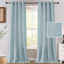 H.VERSAILTEX Linen Curtains 84 Inch Length for Living Room 2 Panel Set Neutral Modern Farmhouse Window Privacy Light Filtering Drapes for Farmhouse Window Treatment Curtains, 52 x 84 - Cloud Blue