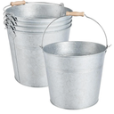 OBTANIM 2 Pack 8 Quart Galvanized Metal Buckets Champagne Drink Cooler Storage Ice Pails with Handle for Plants, Succulents, Party Favors Organizing Home Parties Bar Cooling Supplies