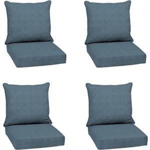 Arden Olefin Outdoor Deep Seat Cushion Set (4-Pack), 24 in x 24 in, Weather-Proof, Rain-Proof, Fade Resistant Patio Cushion for Chair, Sofa, and Couch Denim Alair