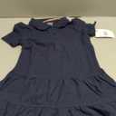 French Toast Girls Ruffle Pique Polo School Uniform Dress (10-12, Navy)