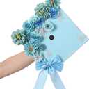 MotiMind 41 Pcs Blue DIY Graduation Cap Decoration Kit, Grad Cap Decorations Grad Hat Topper Faux Assorted Flowers Bows 3D Cream Construction Paper Butterfly Stickers Pearl Adhesive Dots