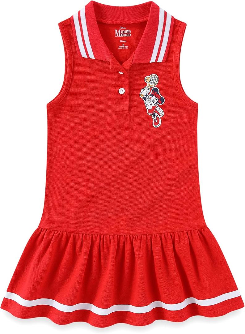 Disney Minnie Mouse Girls Sleeveless Tennis Dress for Toddler and Big Kids (5, Red)