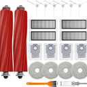Accessories Kit Compatible with Roborock Q RevoNot for Qrevo S/Pro/Plus/MaxvRobtic Vacuum Cleaner, 2 Main Brush Roller, 4 Hepa Filters,4 Mop Pads,4 Dust Bags, 6 Side Brush,22 Pack Replacement Parts