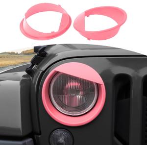 for Jeep JK Angry Eyes Headlight Cover Trim Fit for Jeep Wrangler JK JKU 2007-2017 Pink Exterior Accessories 2pcs