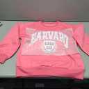 Womens Graphic Sweatshirts Oversize Crewneck Sweatshirt Long Sleeve Drop Shoulder Fleece Pullover, Size M, Pink