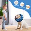 SCENEREAL Dog Cone Alternative After Surgery Donut Collar, Soft Pet Recovery Pillow Collar for Medium Large Dogs, Inflatable Adjustable Neck Collars to Prevent Licking, Bone and Paw Print E-Collars, Size: L(Neck 16"-18")
