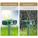 2 Pack 2025 Solar Ultrasonic Animal Repeller Waterproof Deer Repellent Devices Yard Garden Outdoor Flashing Light Deterrent for Rabbits, Raccoons, Dogs, Cats,Rodents, Skunks, Squirrels