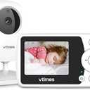 VTimes Baby Monitor with Camera and Audio, Video Baby Monitor No WiFi Night Vision 2.4" LCD Screen Portable Baby Camera Monitor Alarm Lullaby Temperature Sensor and 1000ft, Ideal for Baby/Elderly/Pet