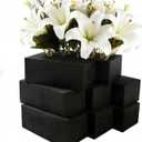 16 Piece Reusable Floral Foam Blocks black, 9 x 3 x 3 Inch, Water Resistant, for Artificial Flower Arrangements, Outdoor Planters, Wedding Decor (16, 9 * 3 * 3)