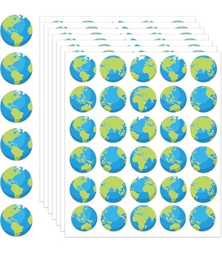 JULMELON 480 Pcs Earth Day Stickers, 16 Sheets Save The Planet Environmental Theme Bulk Set Self Adhesive for Kids School Classroom Earth Day Activities Party Favors Crafts