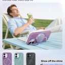 Vihibii for iPhone 17 Case with Adjustable Stand, [Compatible with Magsafe], Fade-Resistant Glow Stylish Slim, Shockproof Back Cover & Silicone Edges Phone Case for iPhone 17, 6.3" 2025, Purple