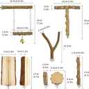 Bird Perches, 6pcs Natural Wood Birds Stand Branch, Bird Perch Chewing Stick Cage Accessories Parrot Climbing Standing Branches Paw Grinding Fork Sets for Parakeet Lovebirds Cockatiels