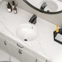 Lofeyo Undermount Oval Bathroom Sink 17''x13'' White Porcelain Ceramic Under Counter Sink for Bathroom Vanity, Small Bathroom Remodel and Replacement